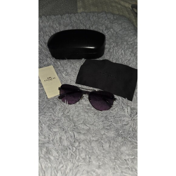 NEW COACH HORSE and CARRIAGE Pilot Sunglasses L1015 PURPLE/GUNMETAL  SB - Picture 13 of 16